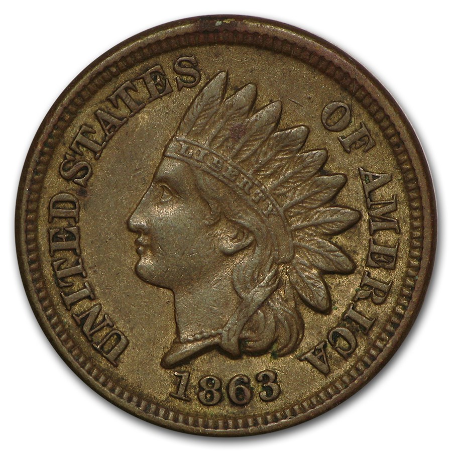 1863 Indian Head Cent AU