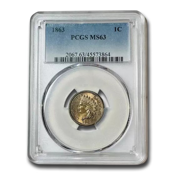 1863 Indian Head Cent MS-63 PCGS 1863 Indian Head Cent MS-63 PCGS