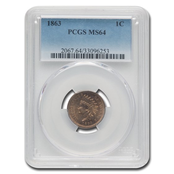 1863 Indian Head Cent MS-64 PCGS