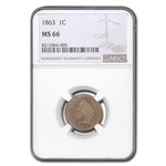 1863 Indian Head Cent MS-66 NGC