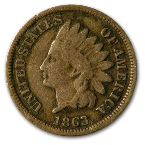 1863 Indian Head Cent VG 1863 Indian Head Cent VG