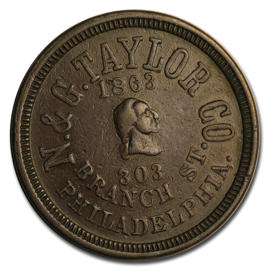 Buy 1863 Large Cent Civil War Store Card N&G Taylor Co. APMEX