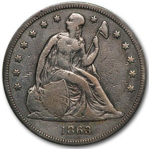 1863 Liberty Seated Dollar Fine Details (Cleaned) 1863 Liberty Seated Dollar Fine Details (Cleaned)