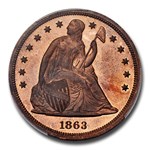 1863 Liberty Seated Dollar Pattern PR-65+ PCGS CAC (RB, J-346)