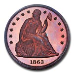 1863 Liberty Seated Dollar Pattern PR-67 PCGS (Red/Brown, J-346)