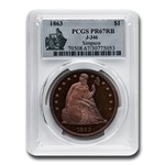 1863 Liberty Seated Dollar Pattern PR-67 PCGS (Red/Brown, J-346)