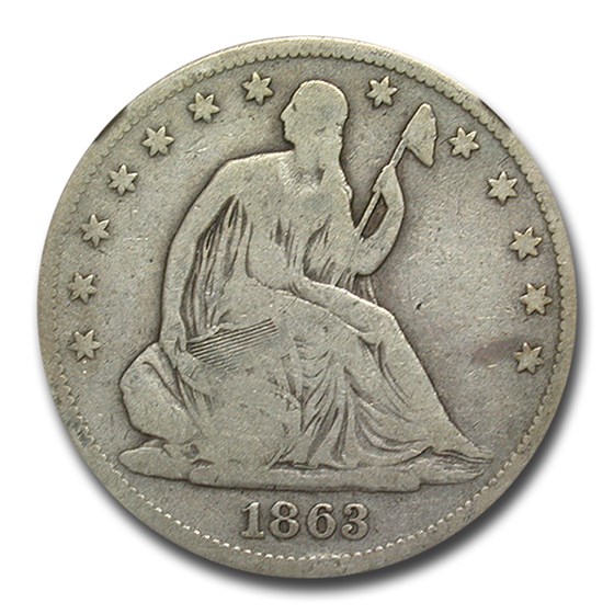 1863 Liberty Seated Half Dollar VG-8 NGC