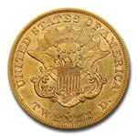 1863-S $20 Liberty Gold Double Eagle AU-50 PCGS