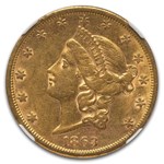 1863-S $20 Liberty Gold Double Eagle AU-53 NGC