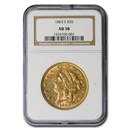 1863-S $20 Liberty Gold Double Eagle AU-58 NGC