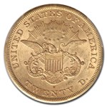 1863-S $20 Liberty Gold Double Eagle AU-58 PCGS