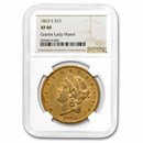 1863-S $20 Liberty Gold Double Eagle XF-40 NGC