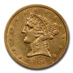 1863-S $5 Liberty Gold Half Eagle AU-53 PCGS