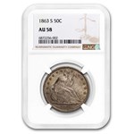 1863-S Liberty Seated Half Dollar AU-58 NGC