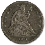 1863-S Liberty Seated Half Dollar VG