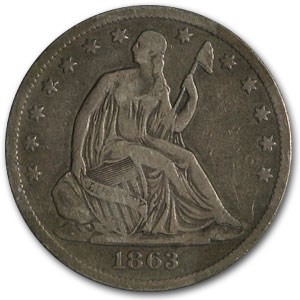 1863-S Liberty Seated Half Dollar VG 1863-S Liberty Seated Half Dollar VG