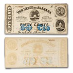 1863 State of Alabama 50 Cent Note (CR-4) AU