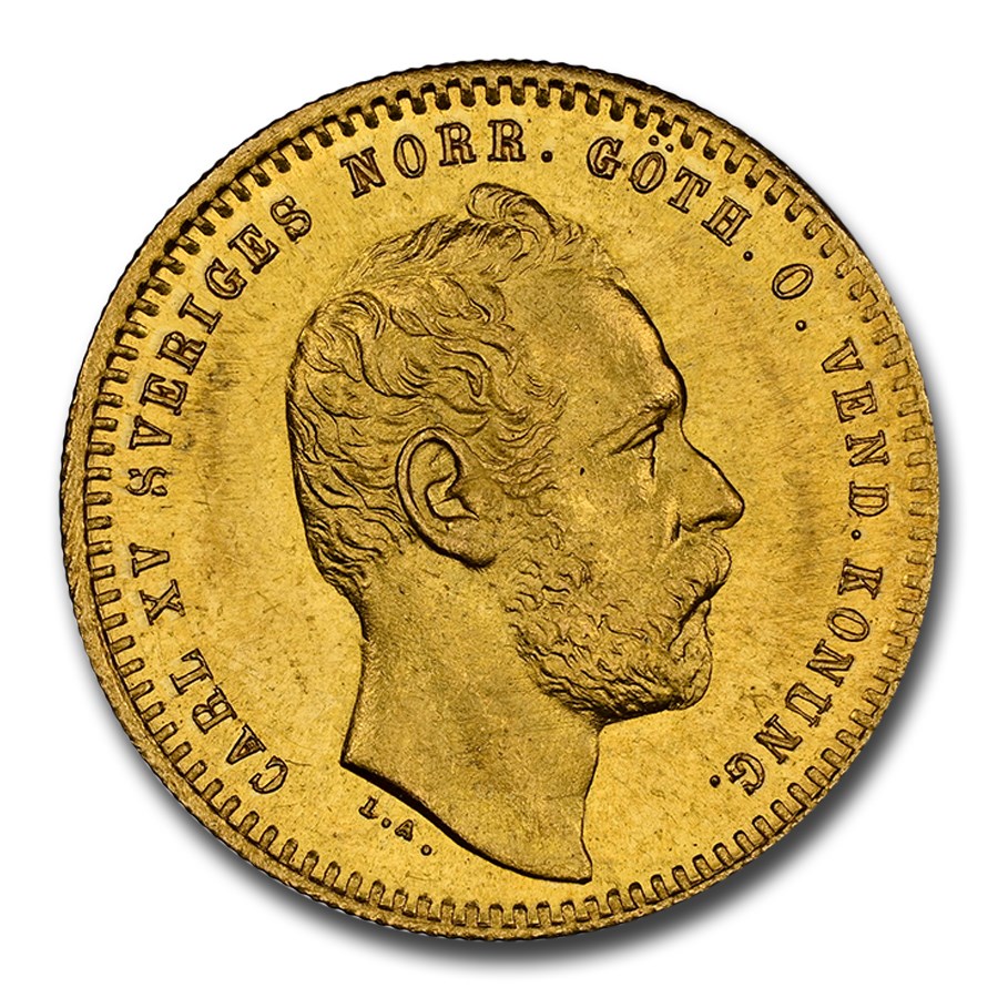 1863 Sweden Gold Ducat Carl XV Adolf MS-66 NGC