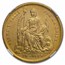 1863-YB Peru Gold 20 Soles AU-55 NGC