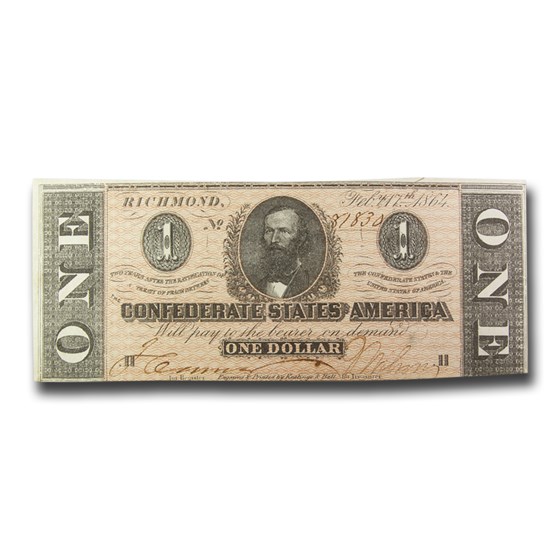 1864 $1.00 (T-71) Clement C. Clay CU 1864 $1.00 (T-71) Clement C. Clay CU