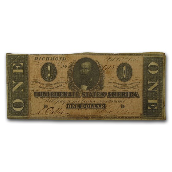 1864 $1.00 (T-71) Clement C. Clay VG 1864 $1.00 (T-71) Clement C. Clay VG