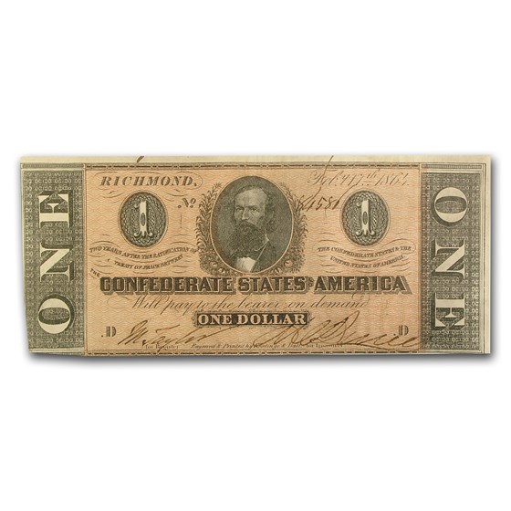 1864 $1.00 (T-71) Clement C. Clay XF 1864 $1.00 (T-71) Clement C. Clay XF