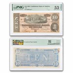 1864 $10 (T-68) Horses Pull Cannon AU-53 EPQ PMG