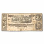 1864 $10 (T-68) Horses Pull Cannon VF Details