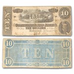 1864 $10 (T-68) Horses Pull Cannon VF Details