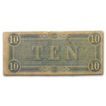 1864 $10 (T-68) Horses Pulling Cannon VG-VF