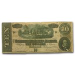 1864 $10 (T-68) Horses Pulling Cannon VG-VF