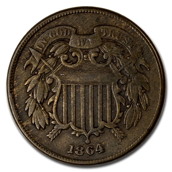 1864-1872 Two Cent Piece VF/XF