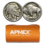 1864-1958 Cents & Nickels Avg Circ Five Roll Set