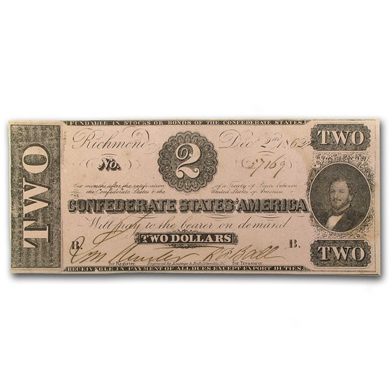1864 $2.00 (T-70) Judah Benjamin AU