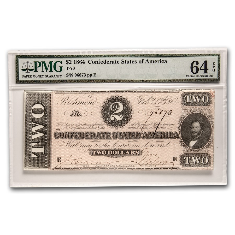 1864 $2.00 (T-70) Judah Benjamin CU-64 EPQ PMG