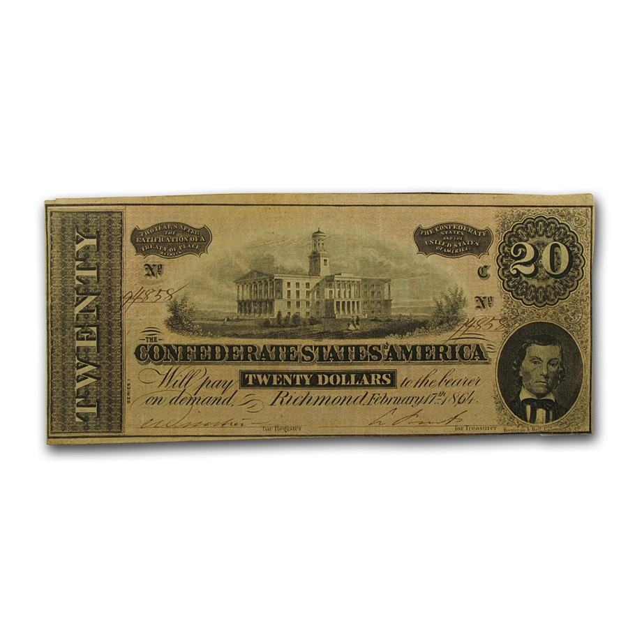 1864 $20 (T-67) Capitol at Nashville, TN VF