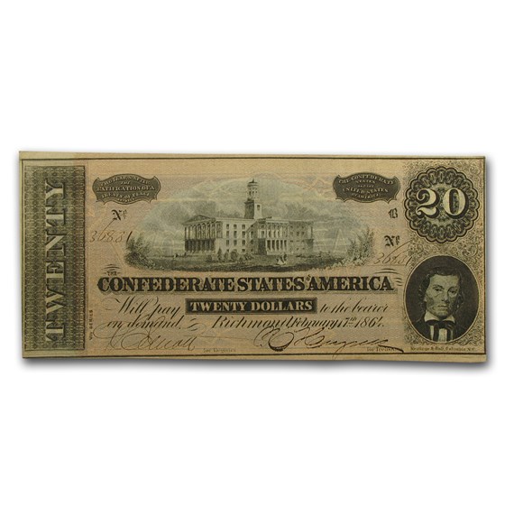 1864 $20 (T-67) Capitol @ Nashville, TN AU