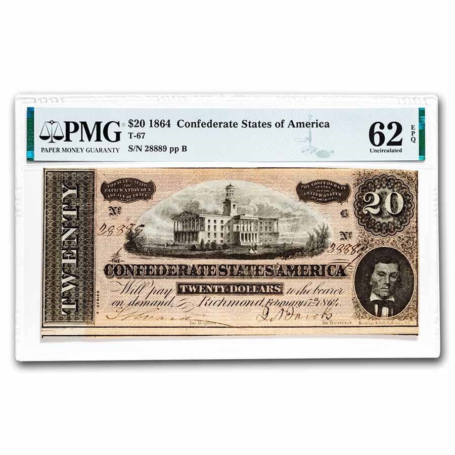 1864 $20 (T-67) Capitol @ Nashville, TN CU-62 EPQ PMG
