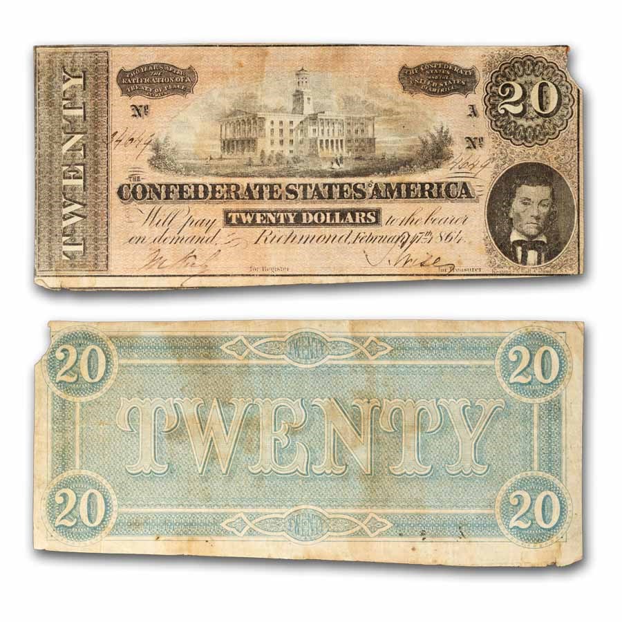 1864 $20 (T-67) Capitol @ Nashville, TN Fine Details