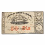 1864 50 cent The State of North Carolina, Raleigh NC VF