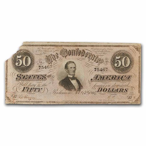 1864 $50 (T-66) Jefferson Davis Cull 1864 $50 (T-66) Jefferson Davis Cull