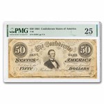 1864 $50 (T-66) Jefferson Davis VF-25 PMG