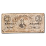 1864 $50 (T-66) Jefferson Davis VG