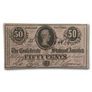 1864 $.50 (T-72) Bust of Jefferson Davis Richmond, VA CCU