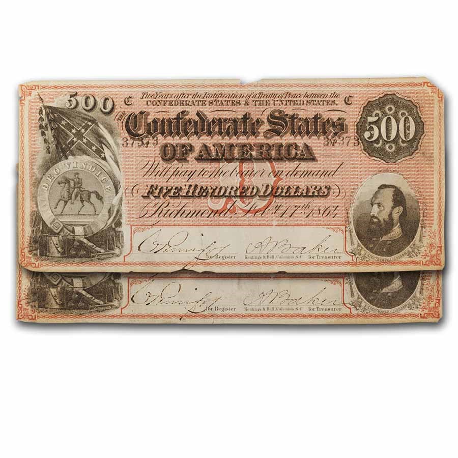 1864 $500 (T-64) Stonewall Jackson VG - 2 Consecutive