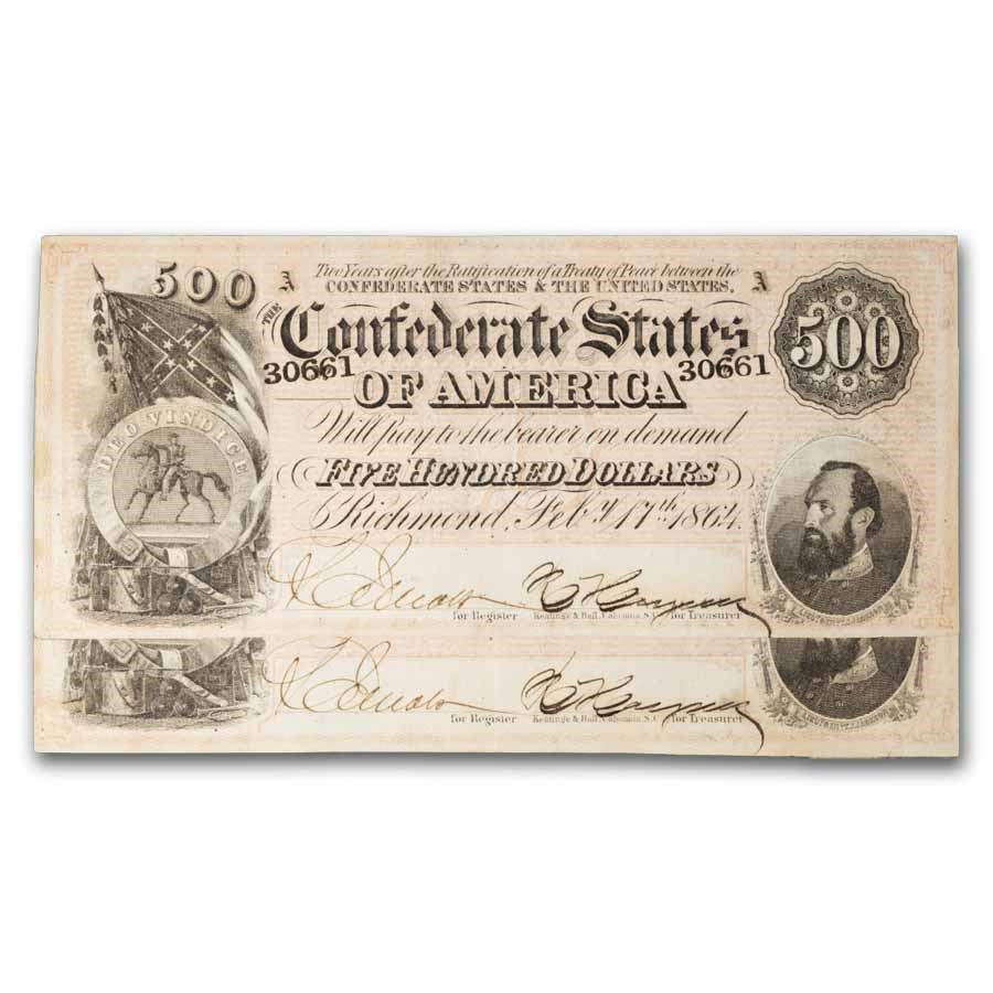 1864 $500 (T-64) Washington-Jackson AU 2 consecutive