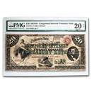 1864-65 $20.00 Compound Treasury Note VF-20 PMG (Fr#191A) Net