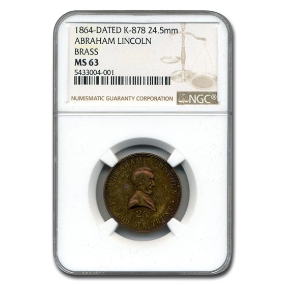 1864 Abraham Lincoln Medal MS-63 NGC 1864 Abraham Lincoln Medal MS-63 NGC