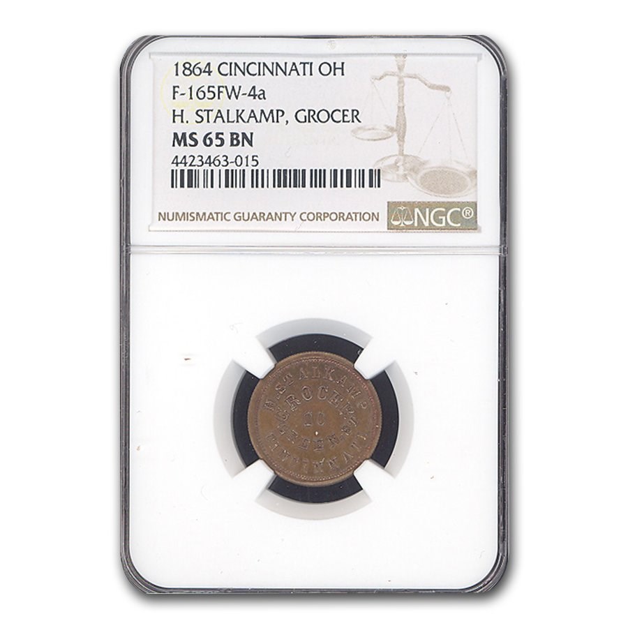 1864 Cincinnati OH H. Stalkamp Grocer Civil War Token MS-65 NGC
