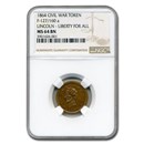 1864 Civil War Token Lincoln-Liberty For All MS-64 NGC (Brown) 1864 Civil War Token Lincoln-Liberty For All MS-64 NGC (Brown)